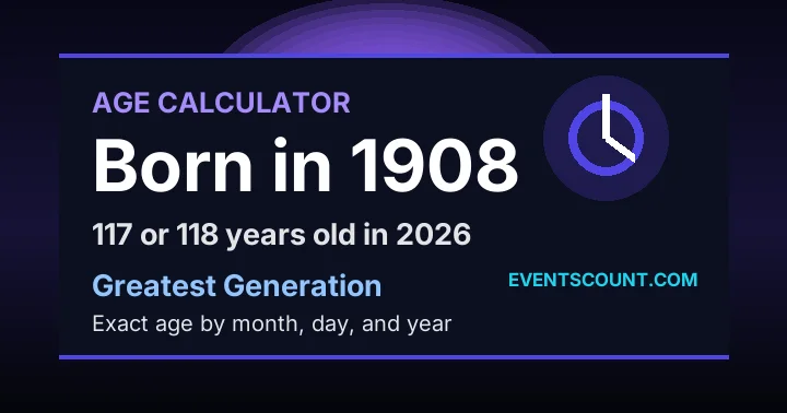 How old are you if you were born in 1908?