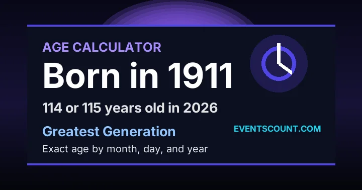How old are you if you were born in 1911?