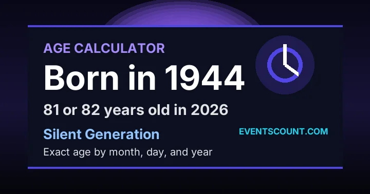 How old are you if you were born in 1944?