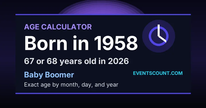How old are you if you were born in 1958?
