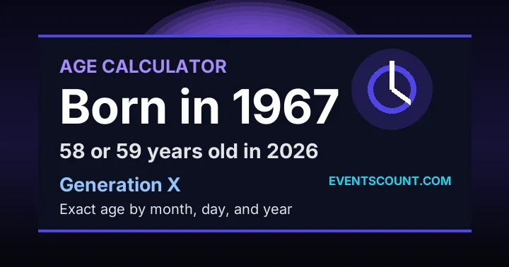 How old are you if you were born in 1967?