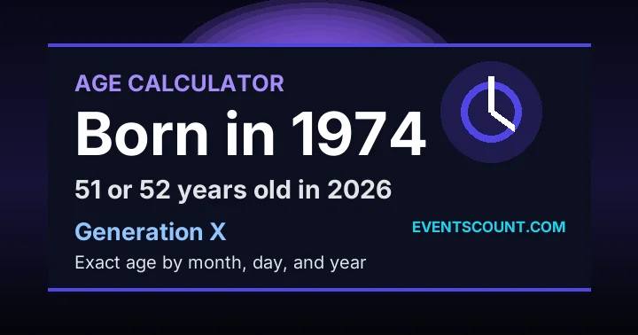 How old are you if you were born in 1974?