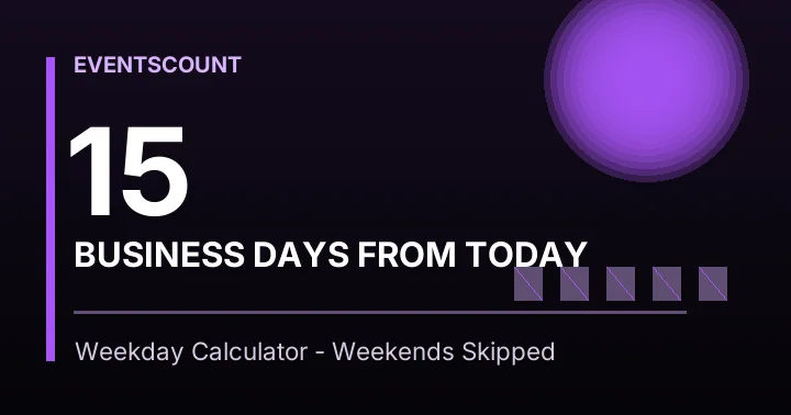 15 Business Days From Today