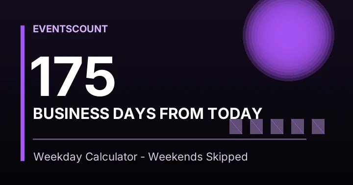 175 Business Days From Today