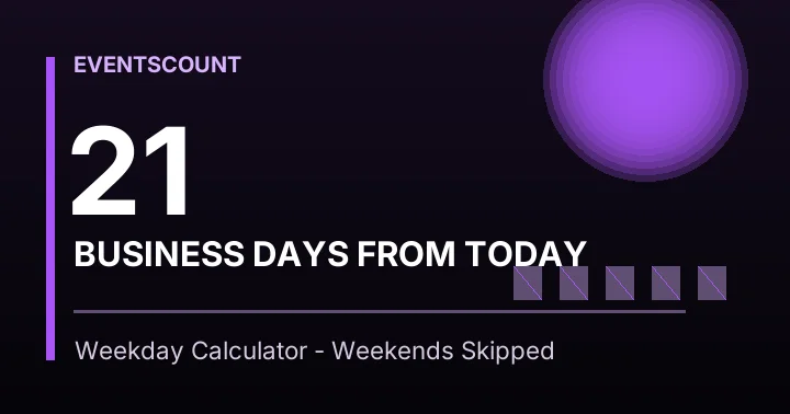 21 Business Days From Today