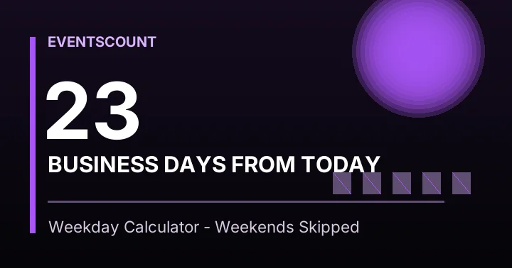 23 Business Days From Today
