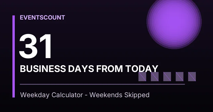 31 Business Days From Today