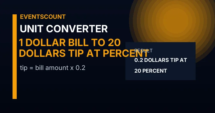 1 Dollar Bill To Dollars Tip At 20 Percent