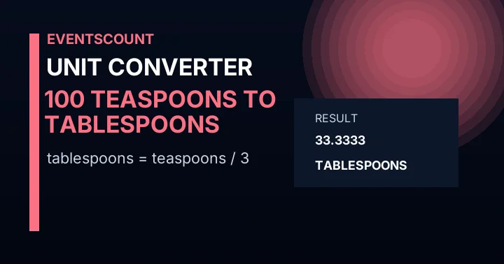 100 Teaspoons To Tablespoons