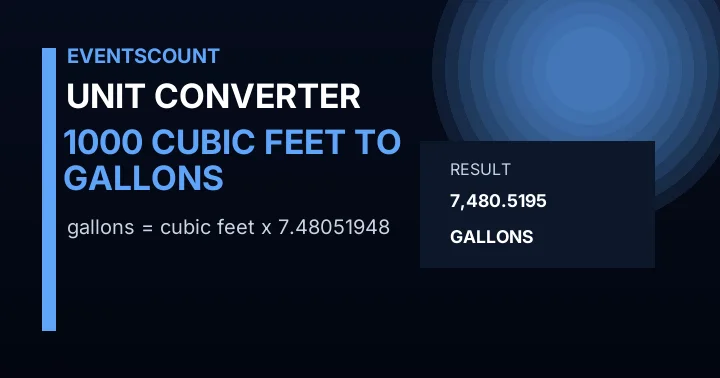 1000 Cubic Feet To Gallons