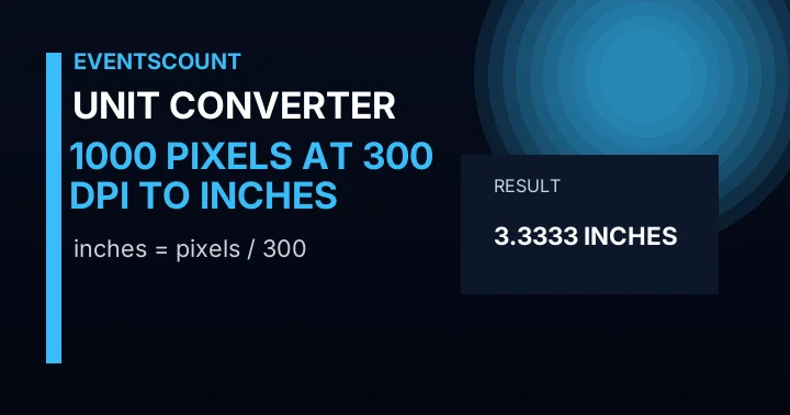 1000 Pixels At 300 DPI To Inches