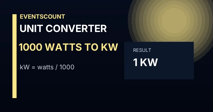 1000 Watts To KW