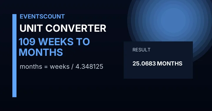 109 Weeks To Months