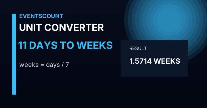 11 Days To Weeks