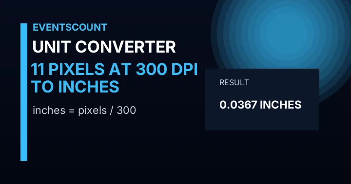 11 Pixels At 300 DPI To Inches