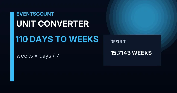 110 Days To Weeks