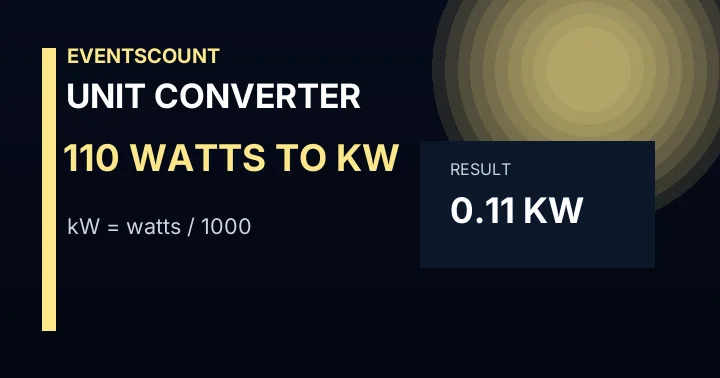 110 Watts To KW