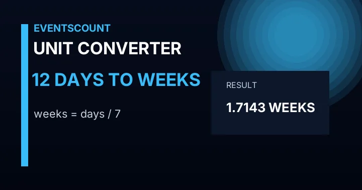 12 Days To Weeks
