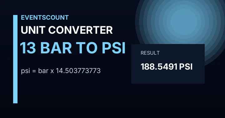 13 Bar To Psi