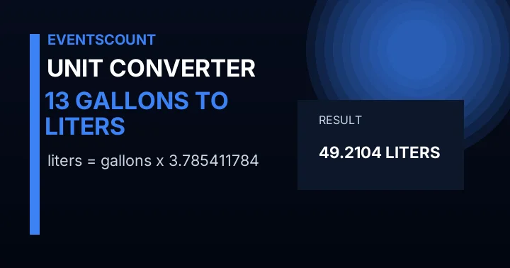 13 Gallons To Liters