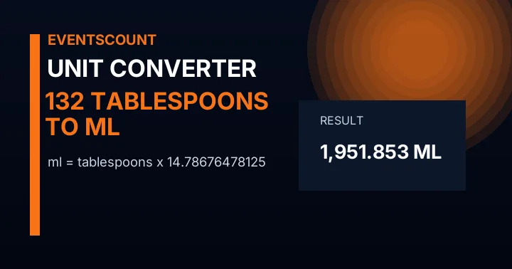132 Tablespoons To Ml