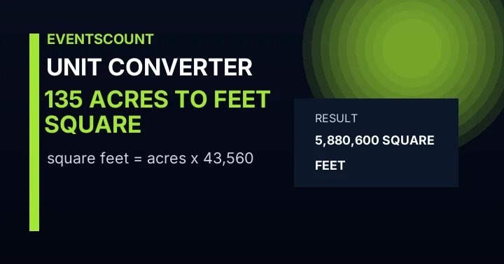 135 Acres To Square Feet