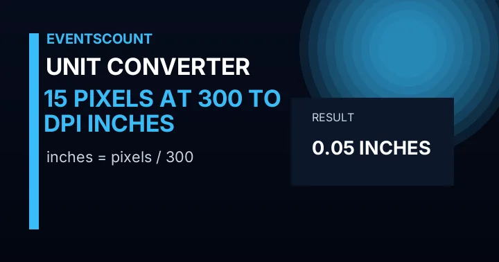 15 Pixels At 300 DPI To Inches
