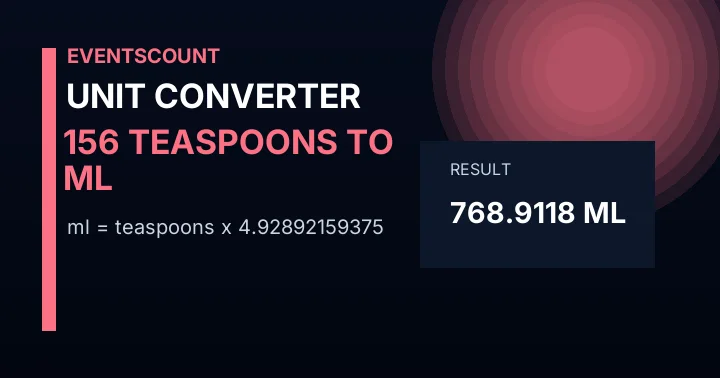 156 Teaspoons To Ml