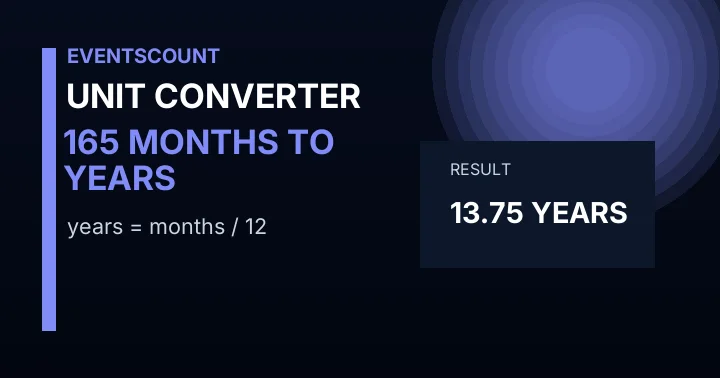 165 Months To Years