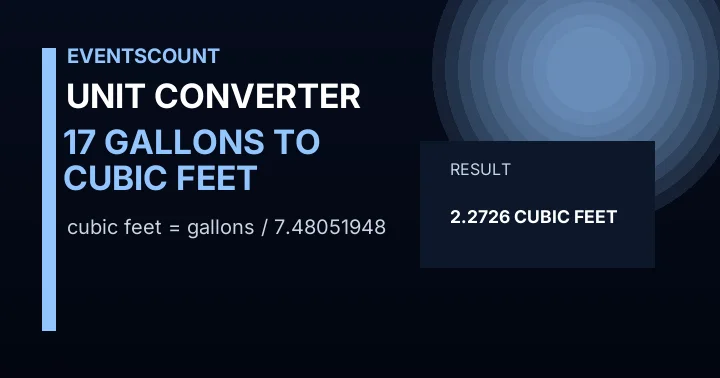 17 Gallons To Cubic Feet