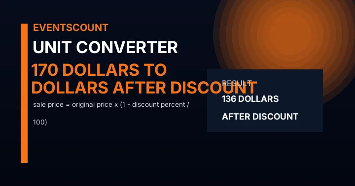 170 Dollars To Dollars After Discount