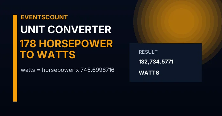 178 Horsepower To Watts