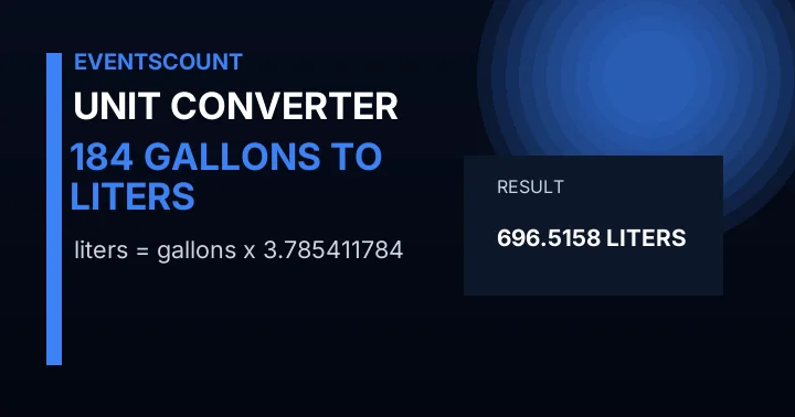 184 Gallons To Liters
