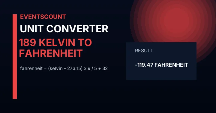 189 Kelvin To Fahrenheit