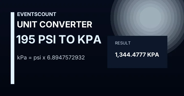 195 Psi To KPa