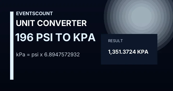 196 Psi To KPa