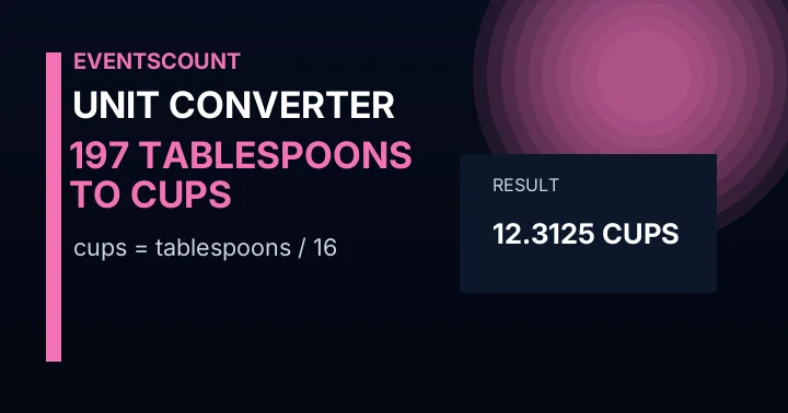 197 Tablespoons To Cups