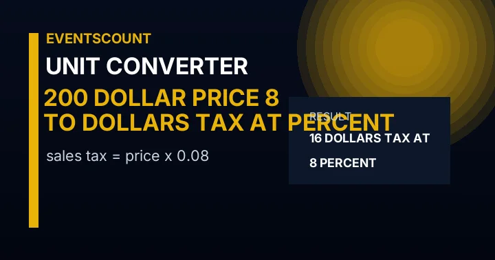 200 Dollar Price To Dollars Tax At 8 Percent