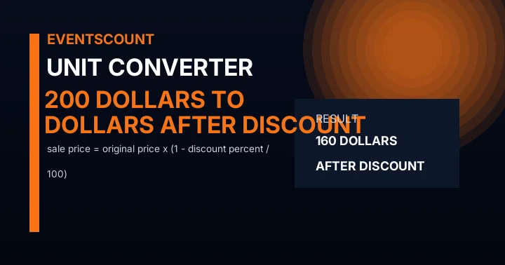200 Dollars To Dollars After Discount