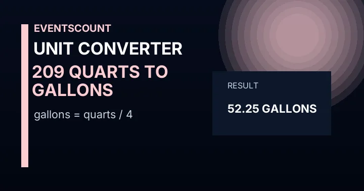 209 Quarts To Gallons