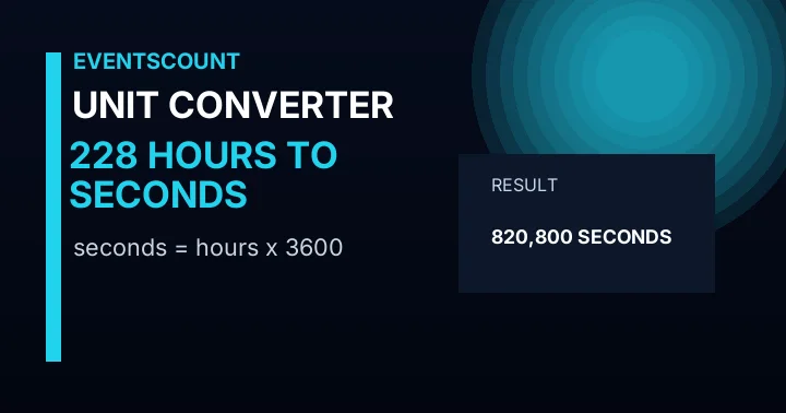228 Hours To Seconds