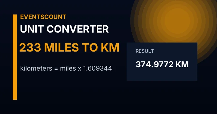 233 Miles To Km