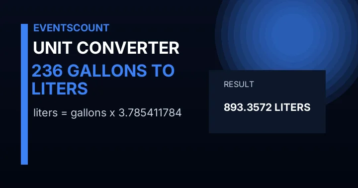 236 Gallons To Liters