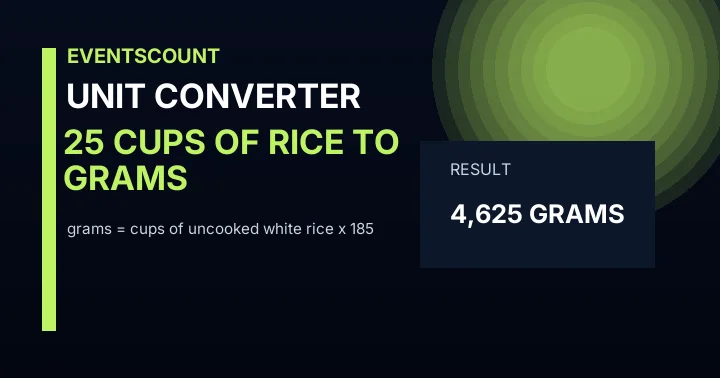 25 Cups Of Rice To Grams