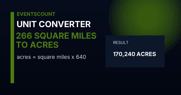 266 Square Miles To Acres