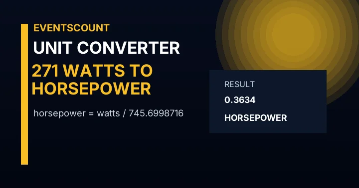 271 Watts To Horsepower