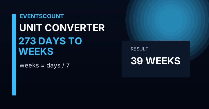 273 Days To Weeks