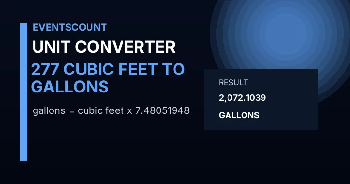 277 Cubic Feet To Gallons