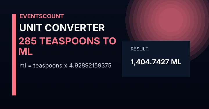 285 Teaspoons To Ml