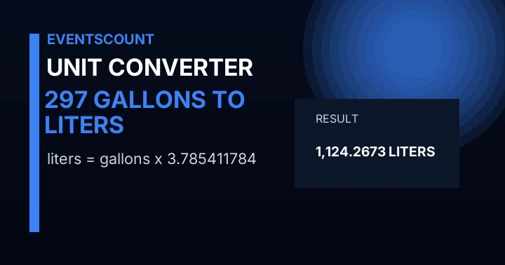 297 Gallons To Liters